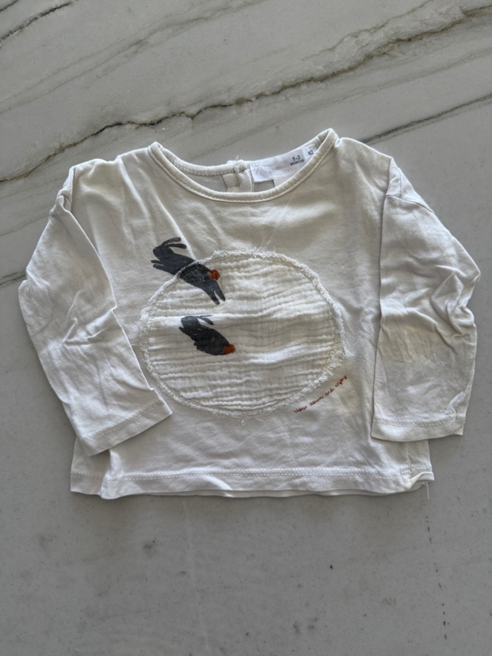 Zara Baby Cream Long Sleeve Tee